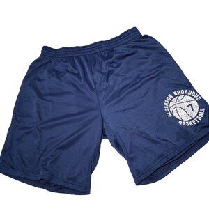 Vintage Alderson Broaddus Basketball Shorts XXL Blue Mesh College Sports #7 READ